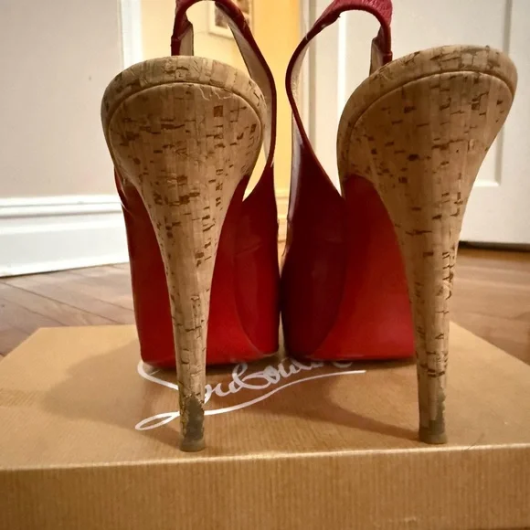 Christian Louboutin So Private 120 Red patent Slingback sandals size 39